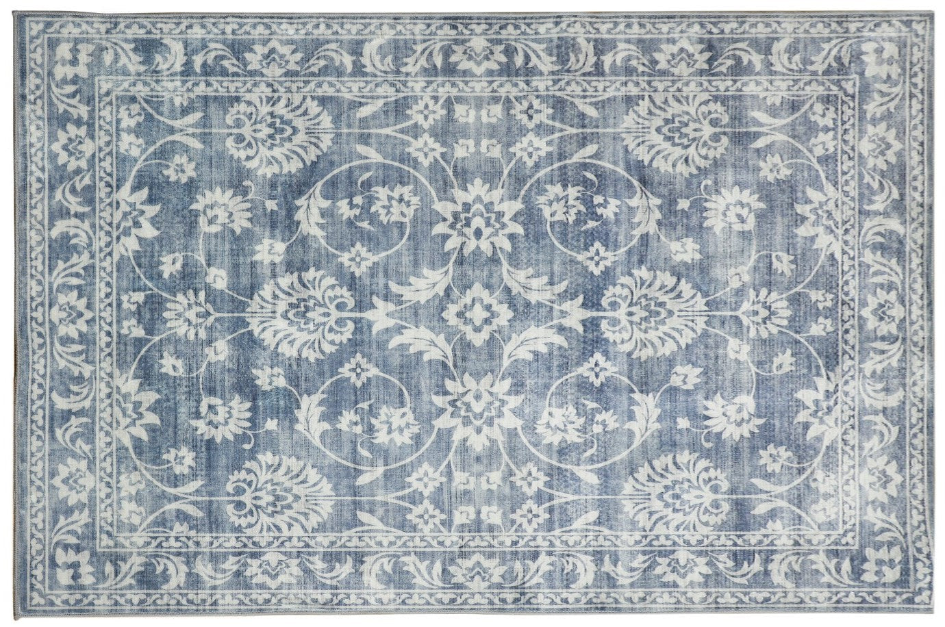 Megan Blue Machine Washable Rug