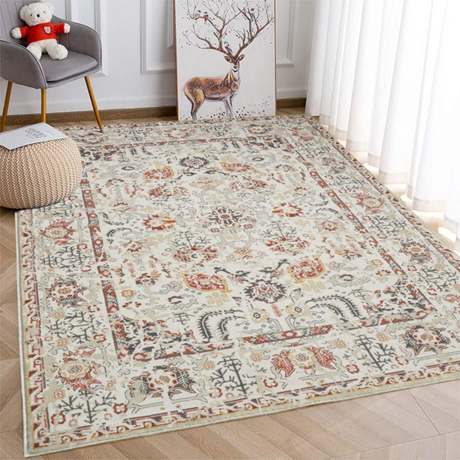 Lima Traditional Machine Washable Rug