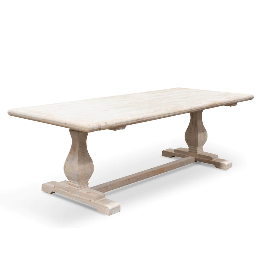 Rustic White Washed Dining Table 2.4m