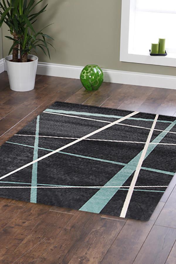 City Modern Lines Rug Blue