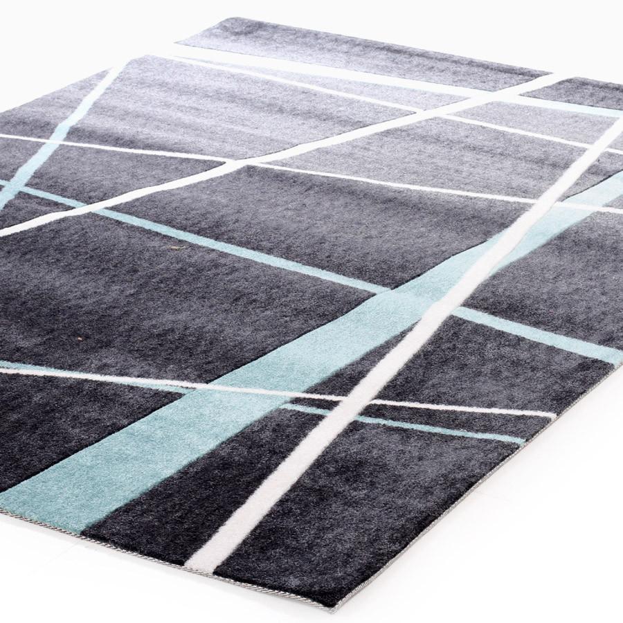 City Modern Lines Rug Blue