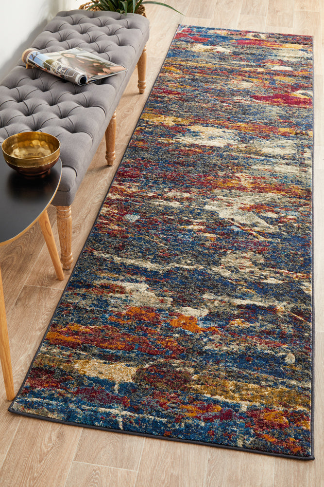 Dreamscape Splash Modern Midnight Runner Rug