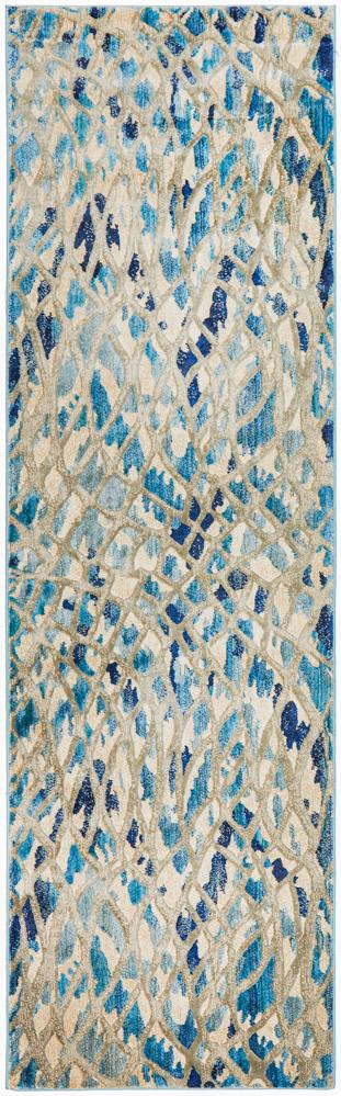 Dreamscape Ropes Modern Blue Runner Rug