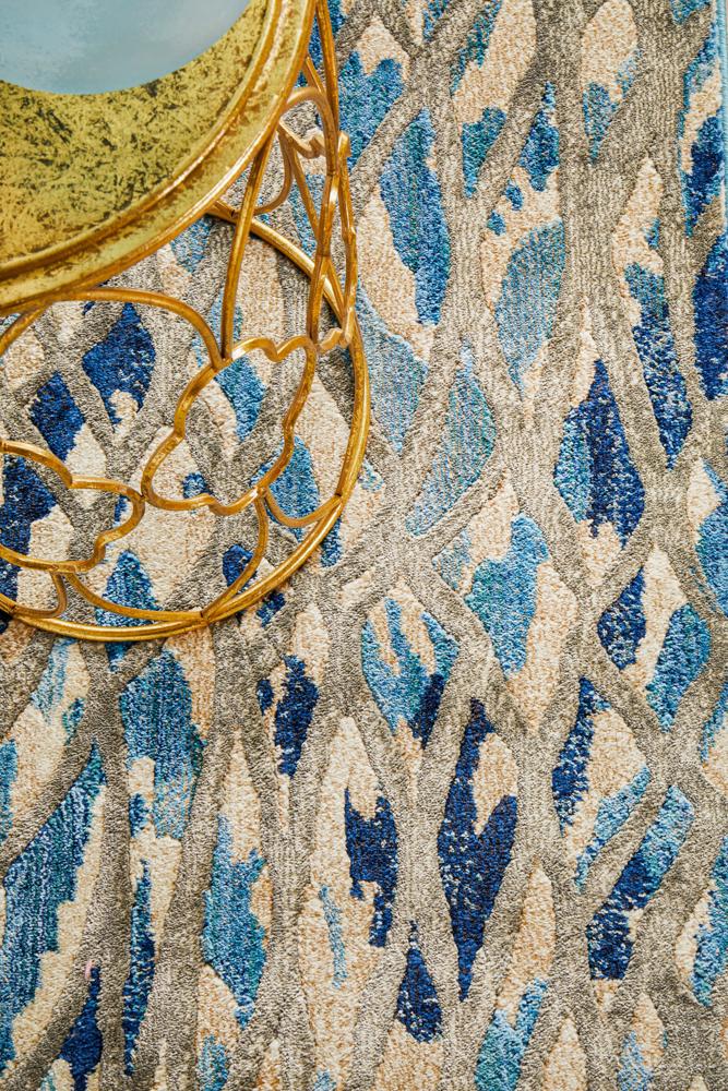 Dreamscape Ropes Modern Blue Runner Rug