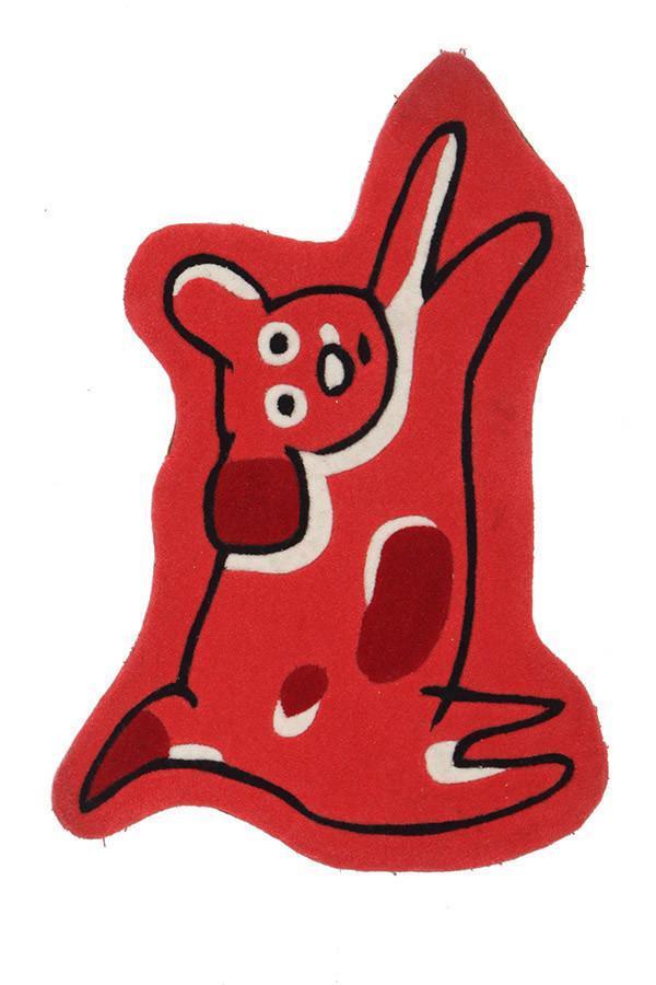 Dog Mat Tufted Acrylic Red Kids Rug