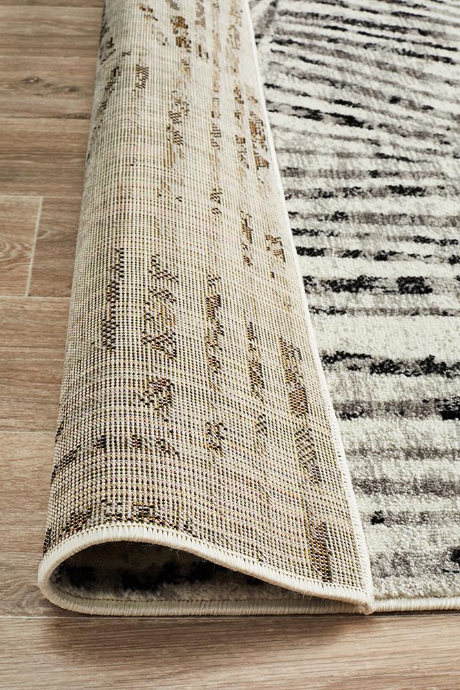 Norah Modern Rug Black White Silver