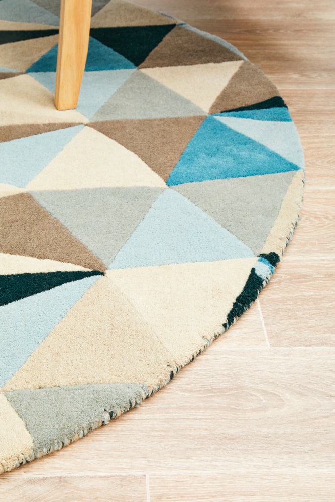 Matrix Pure Wool 901 Turquoise Round Rug