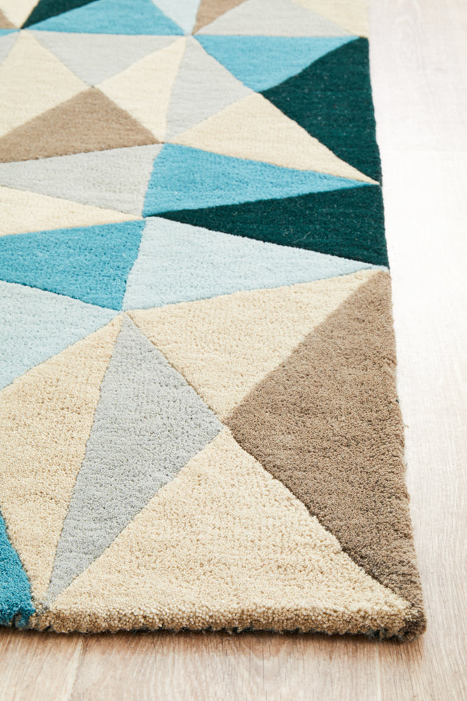 Matrix Pure Wool 901 Turquoise Runner Rug