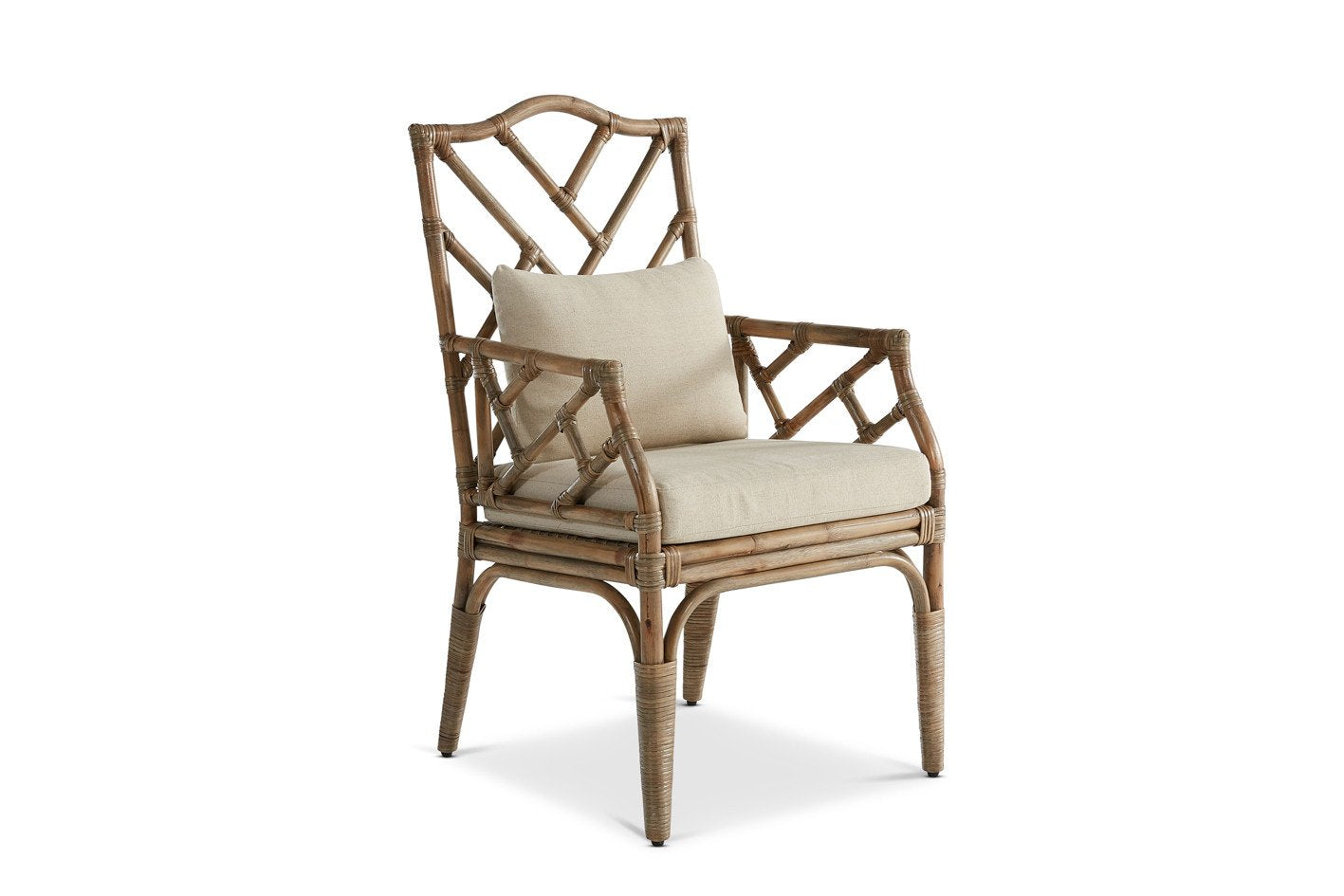 Ming Rattan Dining Chair with Arms