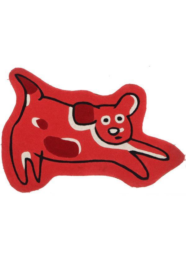 Dog Mat Tufted Acrylic Red Kids Rug